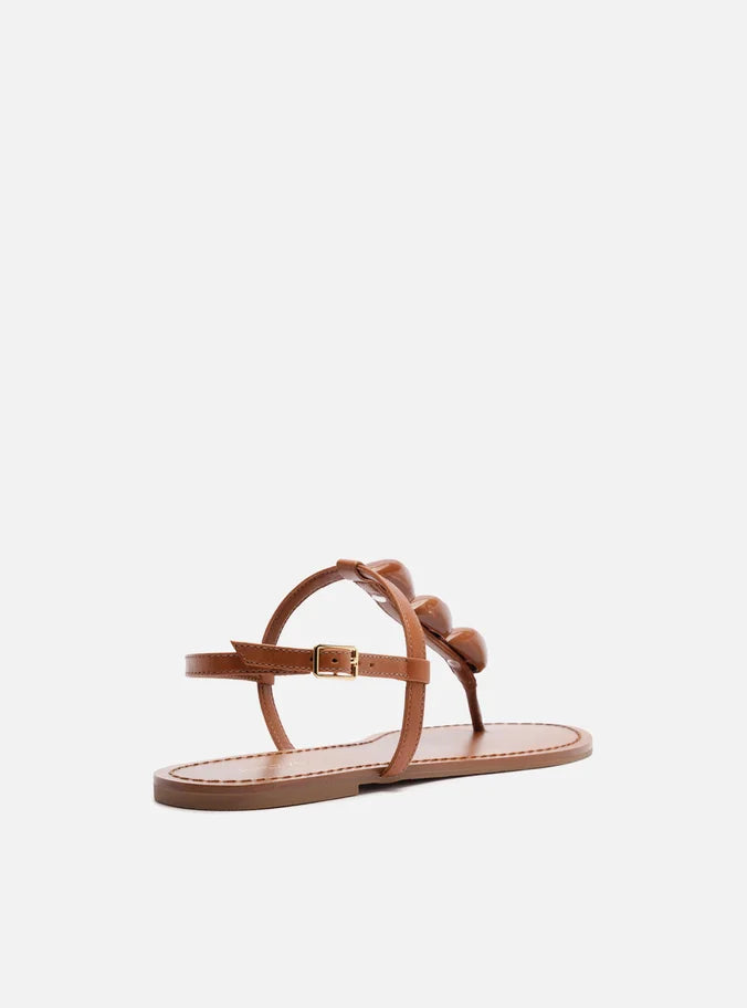 Rasteira Marrom Slim Pedras Quartzo