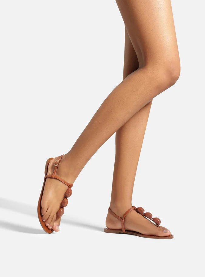 Rasteira Marrom Slim Pedras Quartzo