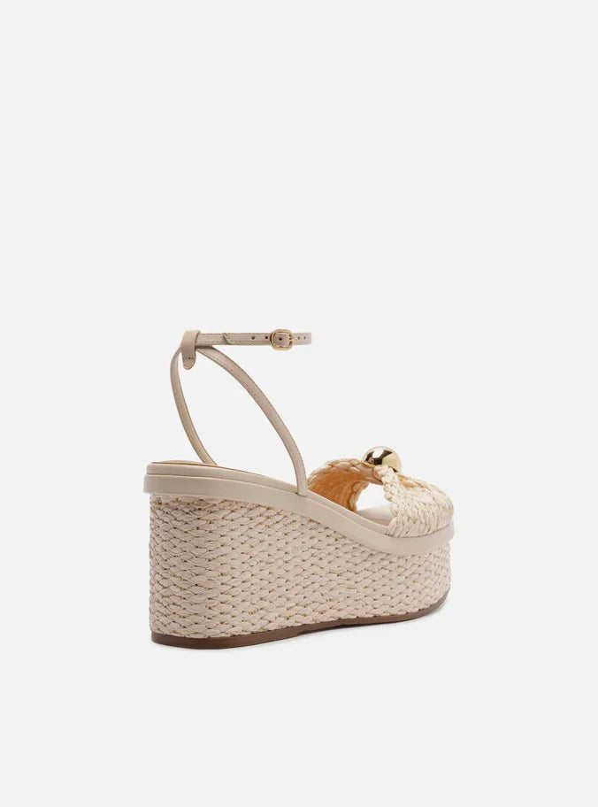 Sandália Off White Plataforma Tramado Esfera