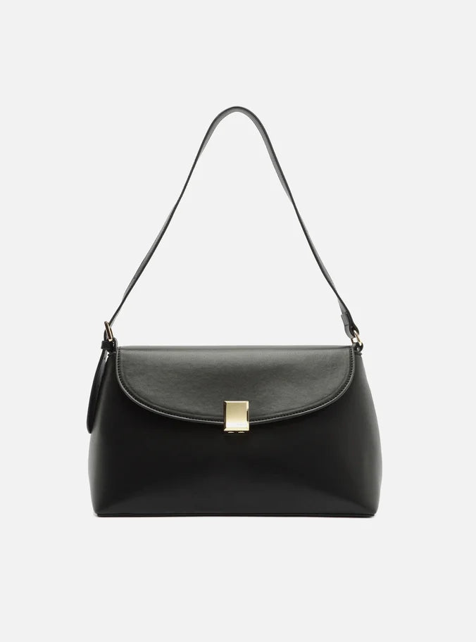 Bolsa Tiracolo Preta Média Metal