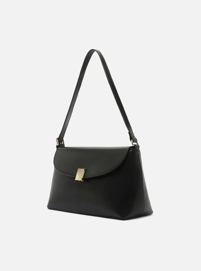 Bolsa Tiracolo Preta Média Metal